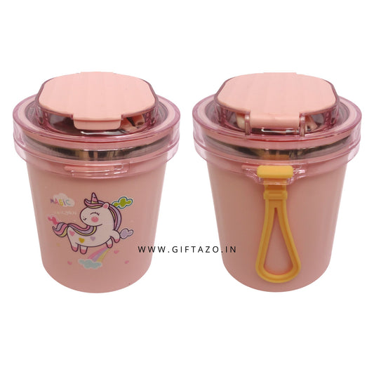 Unicorn Stainless Steel Lunch Cup For Kids | Noodle and Soup Cup 530 ml